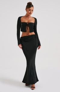 Lottie Maxi Skirt in Black