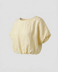 Tara Casual Linen Top in Mondlicht