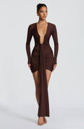 Tabitha Mini Dress - Plum Brown