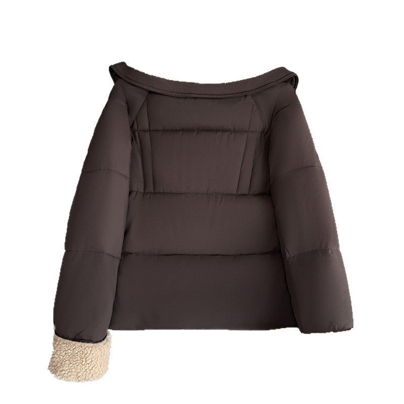 Tara Quilted Jacket with Oversized in Kastanienbraun
