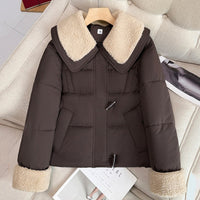Tara Quilted Jacket with Oversized in Kastanienbraun