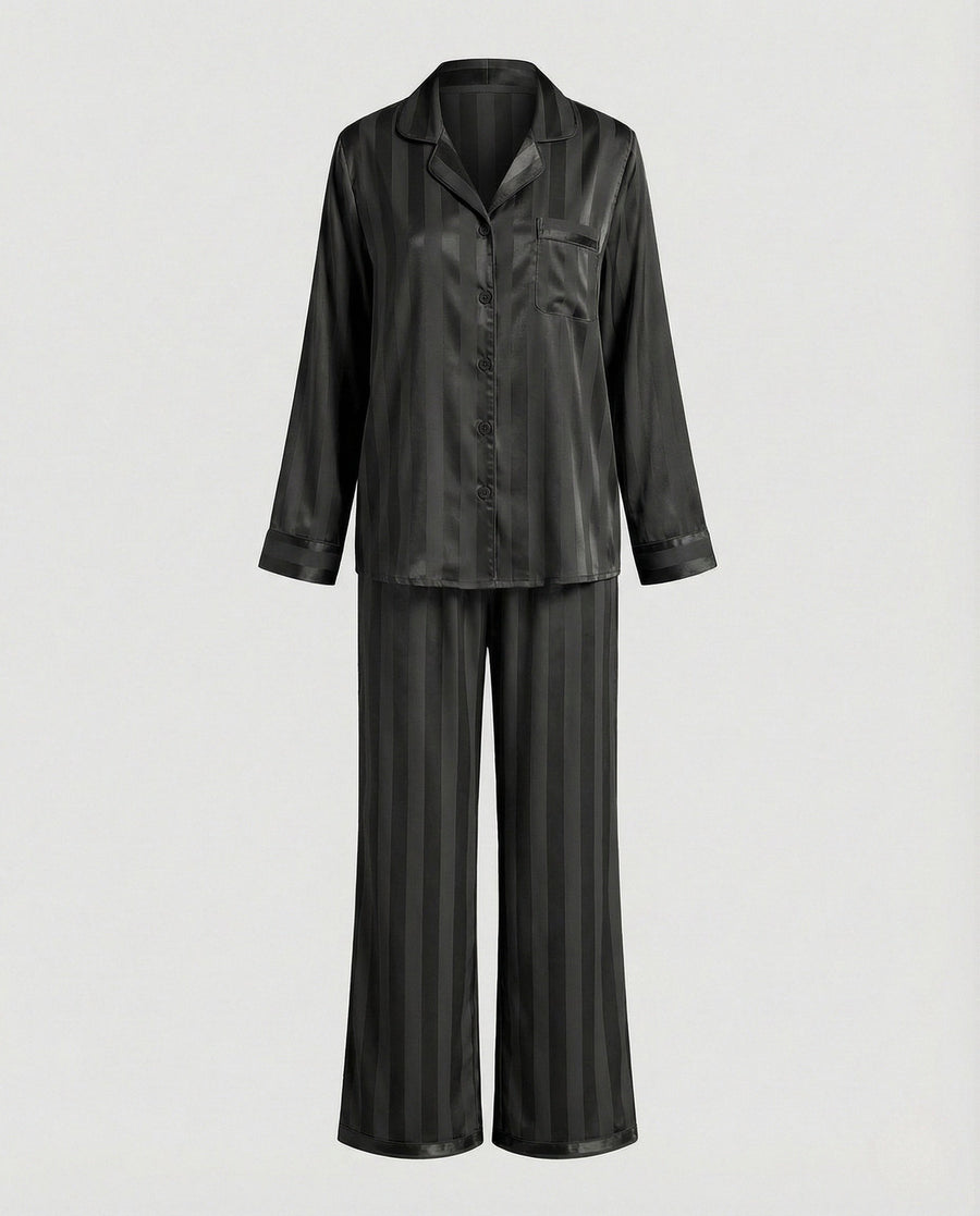 Tara Relaxed Silk Set in Black