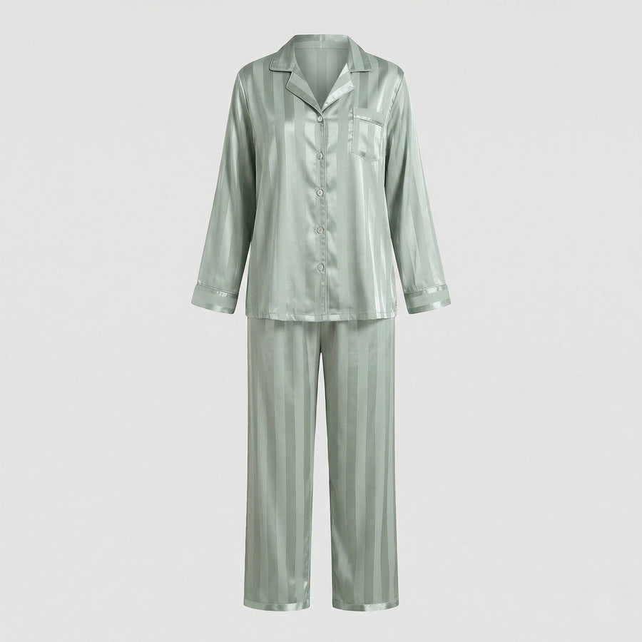 Tara Relaxed Silk Set in Green