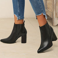 Tavrelle Women's Block Heel Ankle Boots in Black