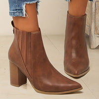 Tavrelle Women's Block Heel Ankle Boots in Brown