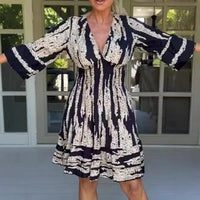 Tavwyn Women's Mini Sundress with Bell Sleeves in Black