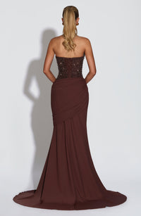 Yolande Gown – Plum Brown