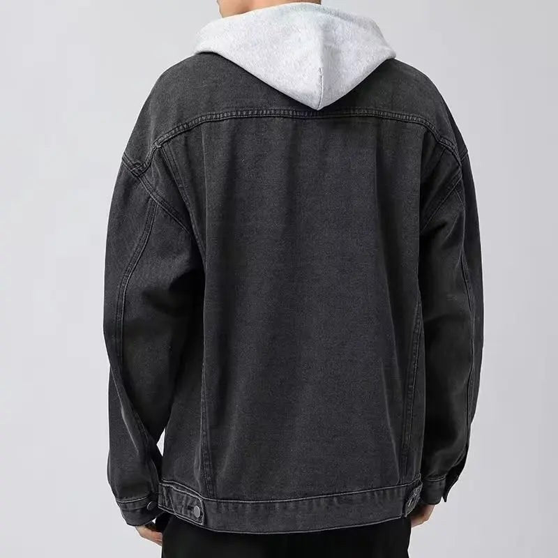 Tempe Hooded Denim Jacket in Charcoal