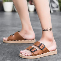 Tempe Soft Slide Sandal in Sienna Brown