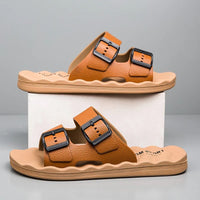 Tempe Soft Slide Sandal in Sienna Brown