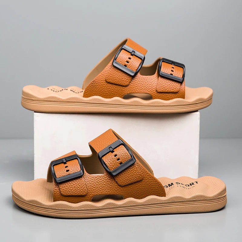 Tempe Soft Slide Sandal in Sienna Brown