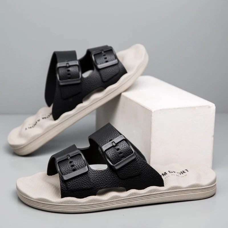 Tempe Soft Slide Sandal in Slate Gray