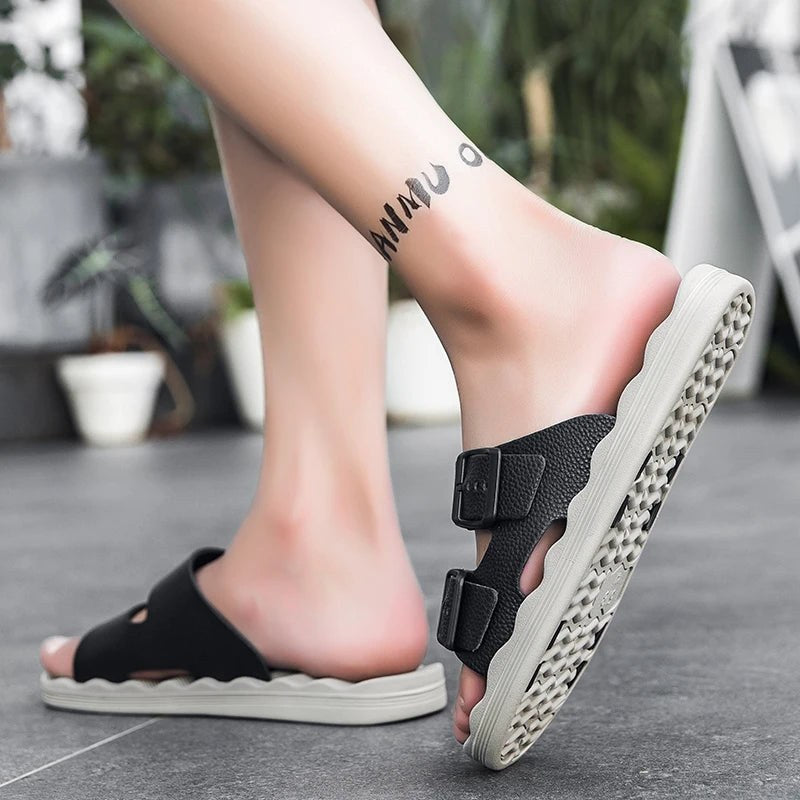 Tempe Soft Slide Sandal in Slate Gray