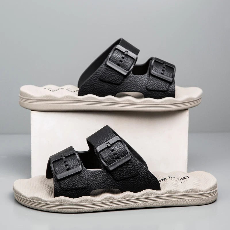 Tempe Soft Slide Sandal in Slate Gray