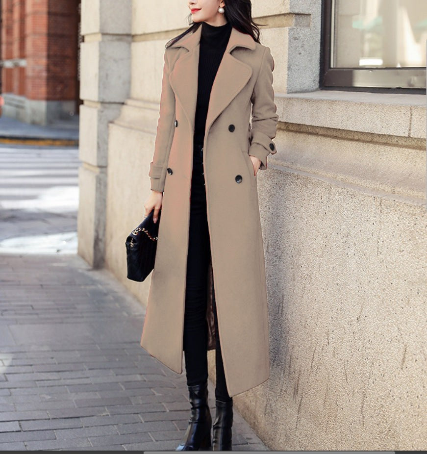Teodora Elegant Trench Coat in Khaki