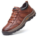Men's Leather Lace-Up Orthopedic Sneakers - Low Top