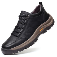 Men's Leather Lace-Up Orthopedic Sneakers - Low Top
