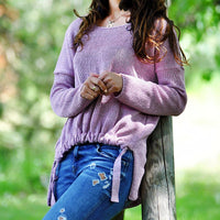 Tessa Casual Knit Sweater with Side Split
