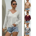 Tessa Casual Knit Sweater with V-Neck