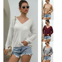 Tessa Casual Knit Sweater with V-Neck