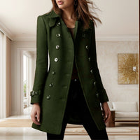 Tessa Elegant Trench Coat in Olive Green