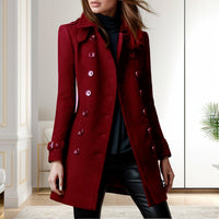 Tessa Elegant Trench Coat in Wine Red