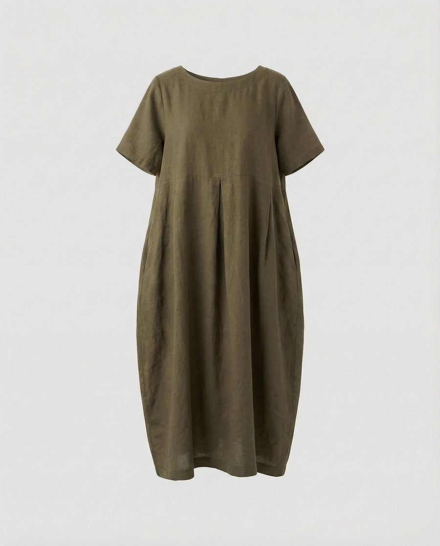 Tessa Linen Maxi Dress in Apricot
