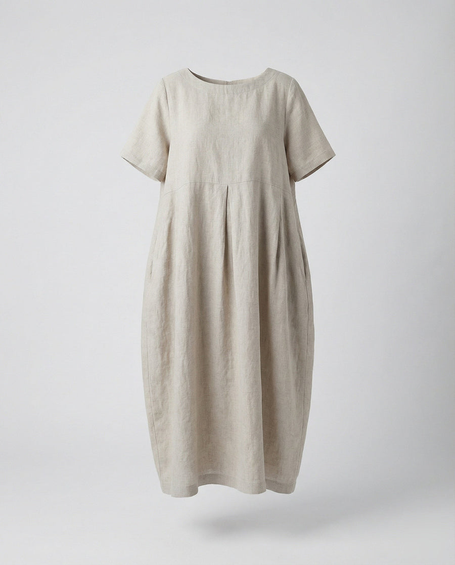Tessa Linen Maxi Dress in Dark Green