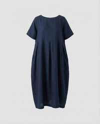 Tessa Linen Maxi Dress in Navy