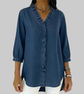 Tessa Women's V-Neck Ruffle Blouse