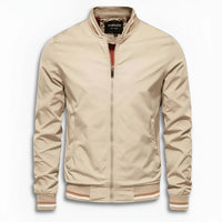 Teun Casual Jacket with Stand Collar in Beige