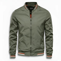 Teun Casual Jacket with Stand Collar in Green