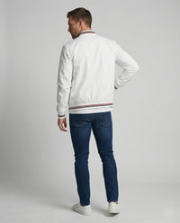 Teun Casual Jacket with Stand Collar in White