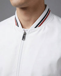 Teun Casual Jacket with Stand Collar in White