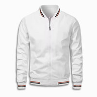 Teun Casual Jacket with Stand Collar in White