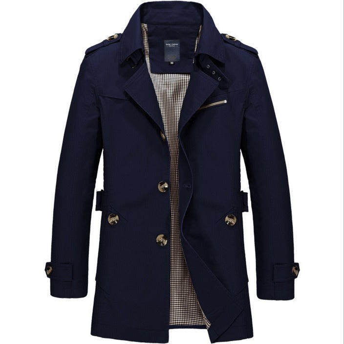 Teun Trench Coat in Blue
