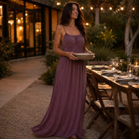 Thalara Women's Backless Tie Maxi Dress with Split