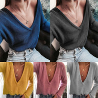 Thalassa Casual Knit Sweater with V-Neck