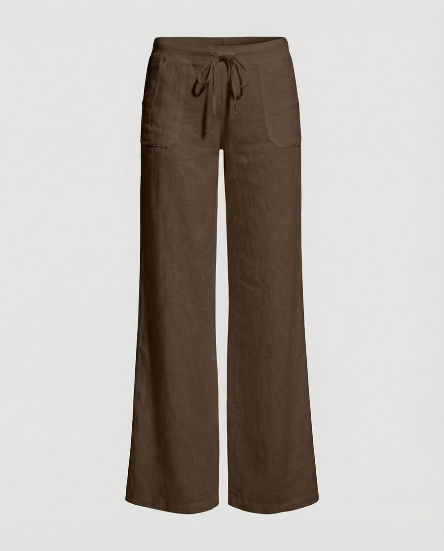 Thalassa Linen Trousers in Brown