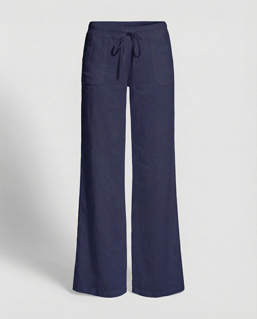 Thalassa Linen Trousers in Navy