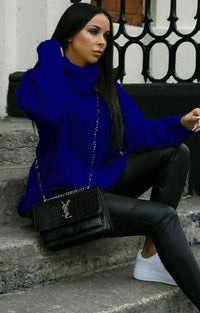 Thalia Casual Knit Sweater in Blue