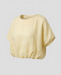 Thalia Casual Linen Top in Light Blue