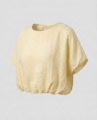 Thalia Casual Linen Top in Mondlicht