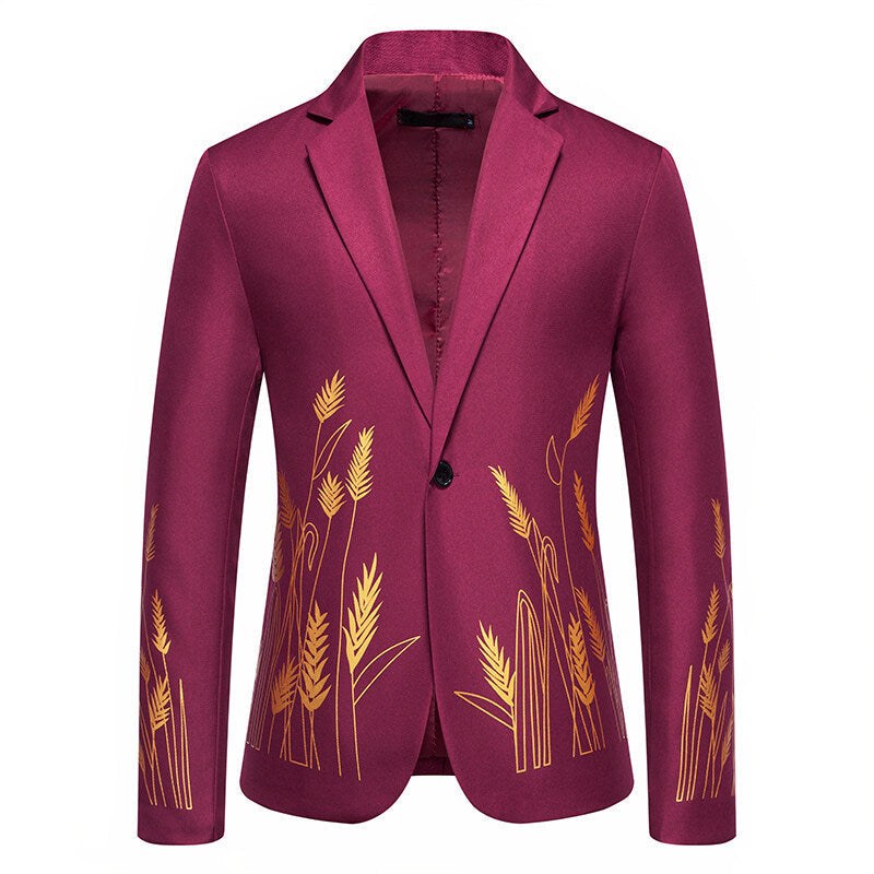 Thalia Elegant Blazer in Wine Red