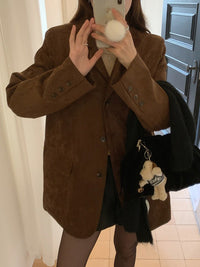 Thalia Elegant Leather Jacket in Coffee