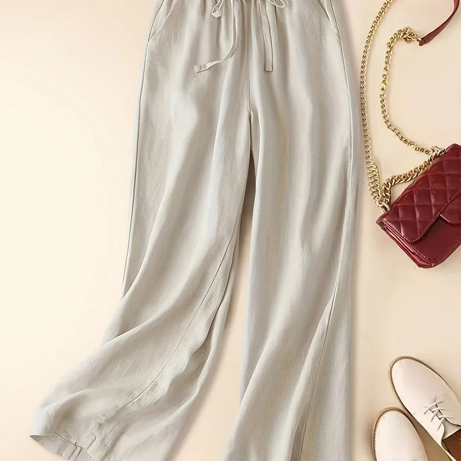 Thalveen | Women's Wide Leg Drawstring Pants