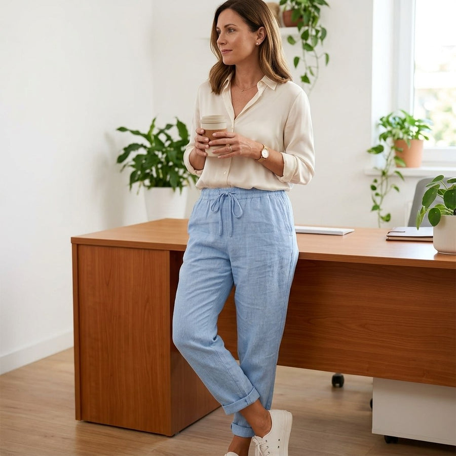 Thalvine Women's Relaxed Drawstring Summer Pants