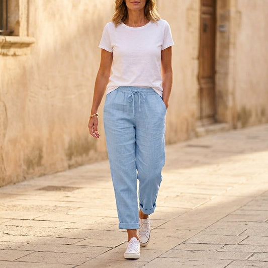 Thalvine Women's Relaxed Drawstring Summer Pants