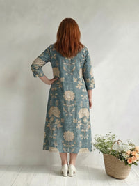 Thalwen Women's Wedding Guest Midi Dress Floral in Floral