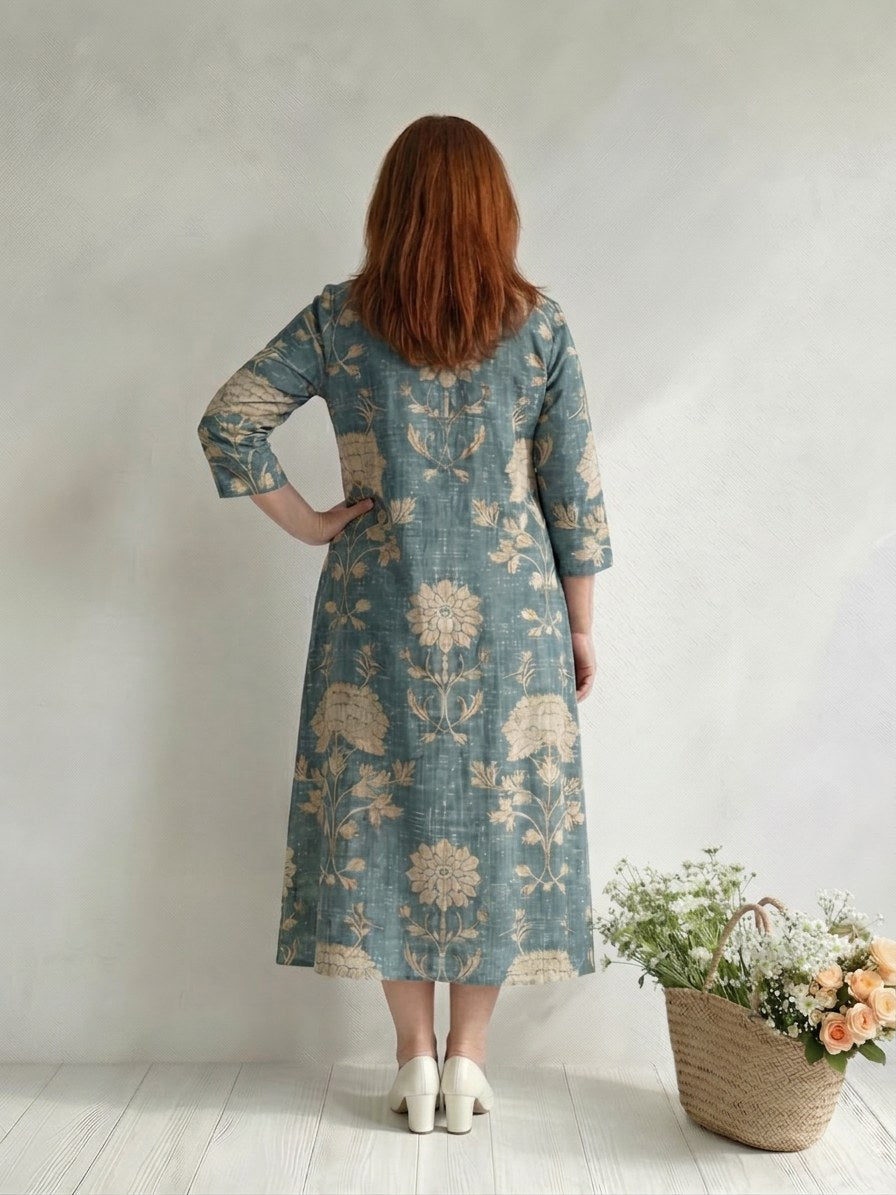 Thalwen Women's Wedding Guest Midi Dress Floral in Floral